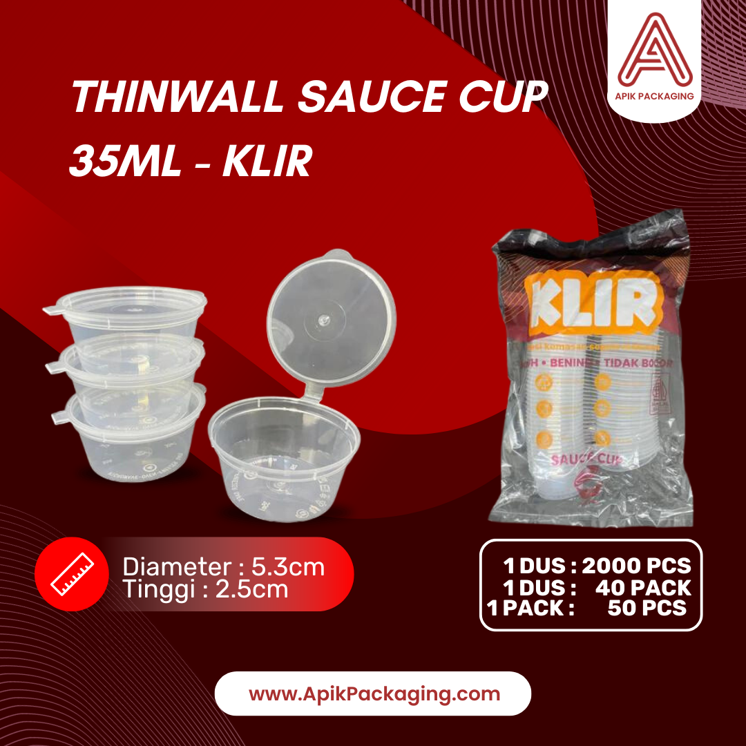 Cup Saus Thinwall / Thinwall Sauce Cup 25 ML, 35 ML, 60 ML, 100 ML, 150 ML