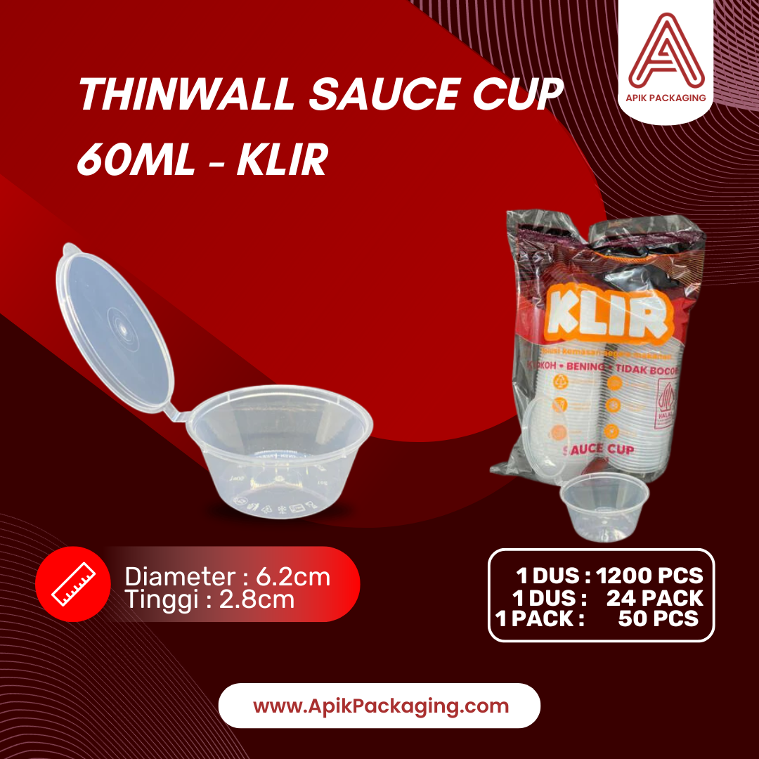 Cup Saus Thinwall / Thinwall Sauce Cup 25 ML, 35 ML, 60 ML, 100 ML, 150 ML