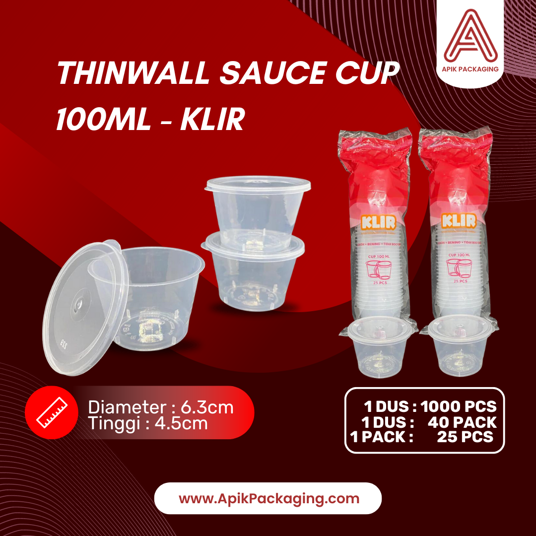 Cup Saus Thinwall / Thinwall Sauce Cup 25 ML, 35 ML, 60 ML, 100 ML, 150 ML