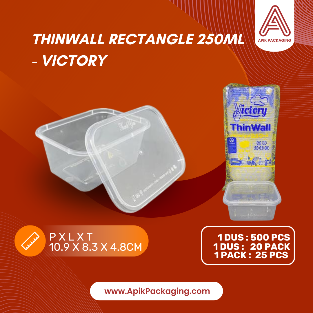 Thinwall Rectangle Victory 200 ML, 250 ML, 300 ML, 500 ML, 650 ML, 750 ML, 1000 ML