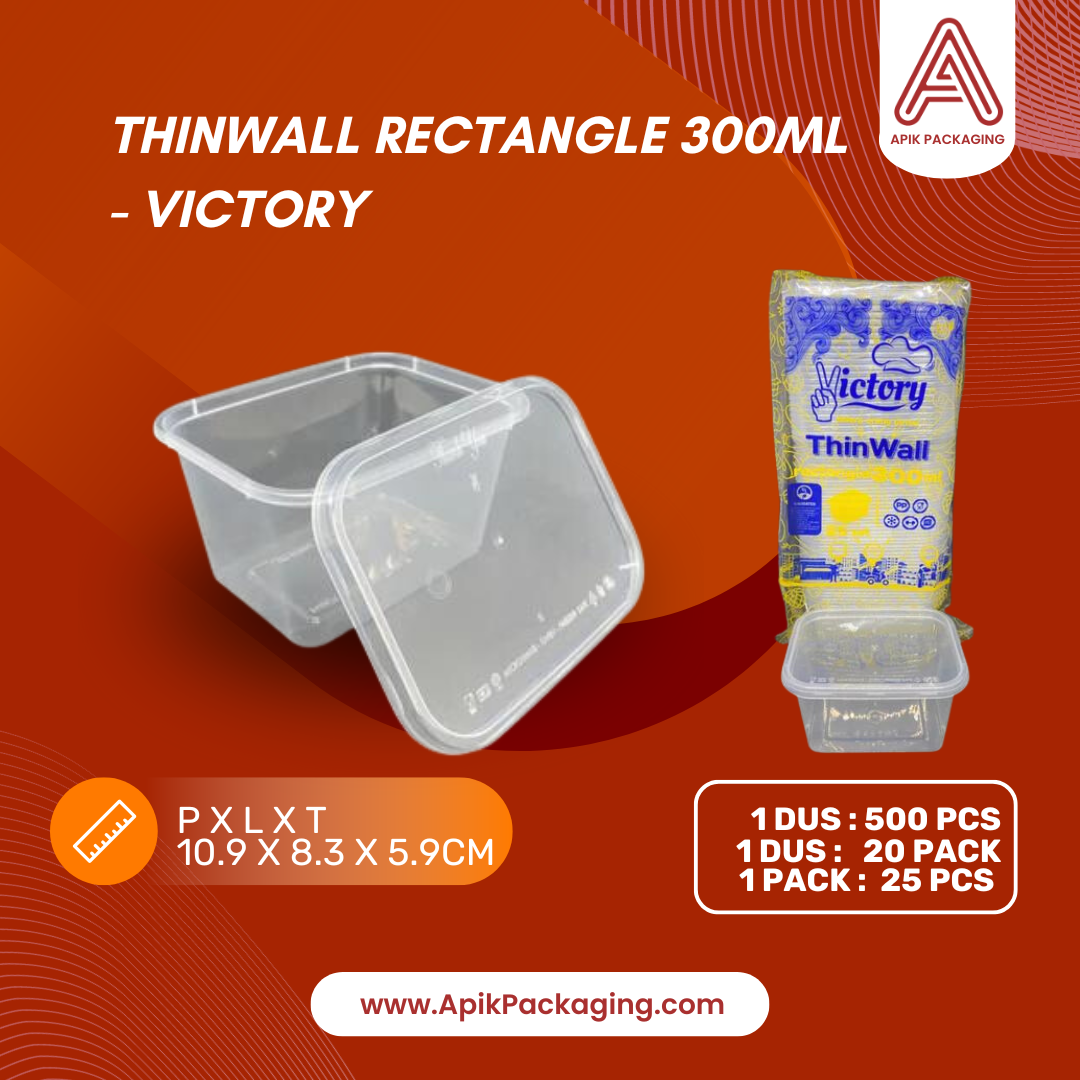 Thinwall Rectangle Victory 200 ML, 250 ML, 300 ML, 500 ML, 650 ML, 750 ML, 1000 ML