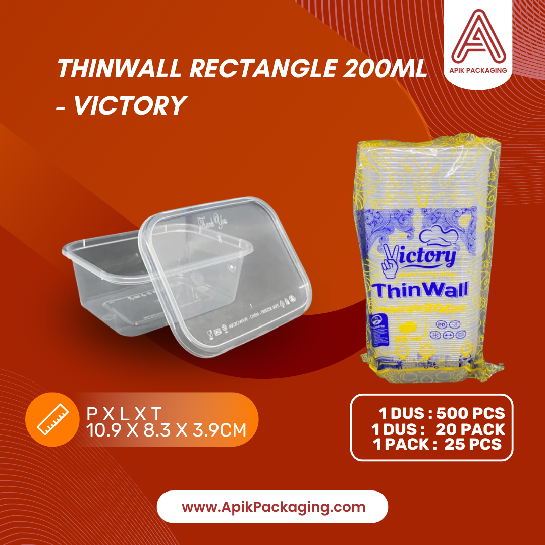Thinwall Rectangle Victory 200 ML, 250 ML, 300 ML, 500 ML, 650 ML, 750 ML, 1000 ML