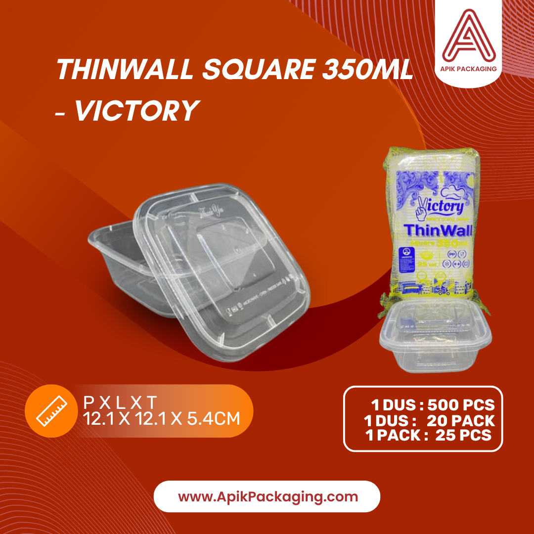 Thinwall Square Victory 350 ML, 500 ML, 750 ML, 1000 ML, 1010 ML, 1500 ML, 2000 ML, 3000 ML