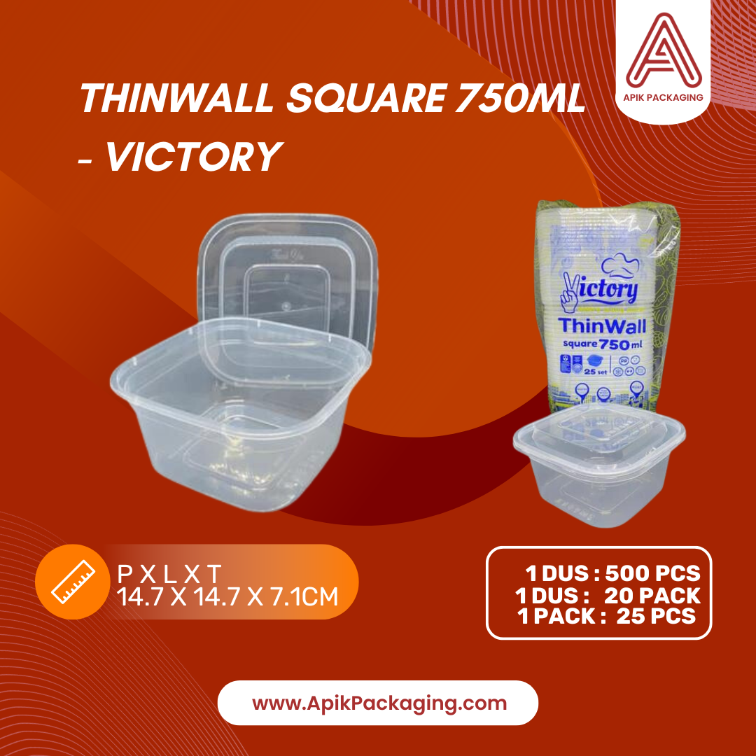 Thinwall Square Victory 350 ML, 500 ML, 750 ML, 1000 ML, 1010 ML, 1500 ML, 2000 ML, 3000 ML