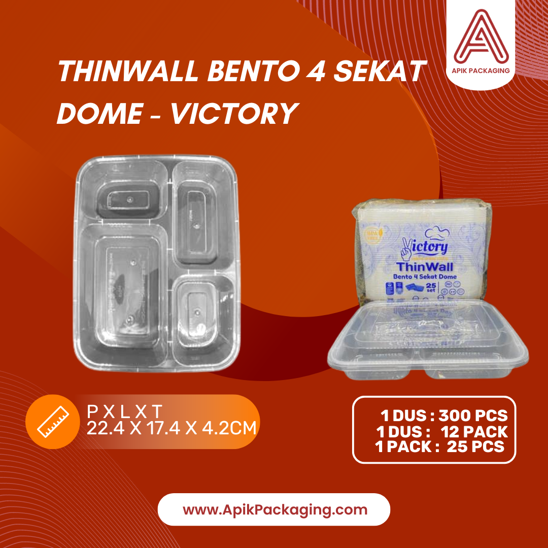 Thinwall Bento Victory 3 Sekat dan 4 Sekat