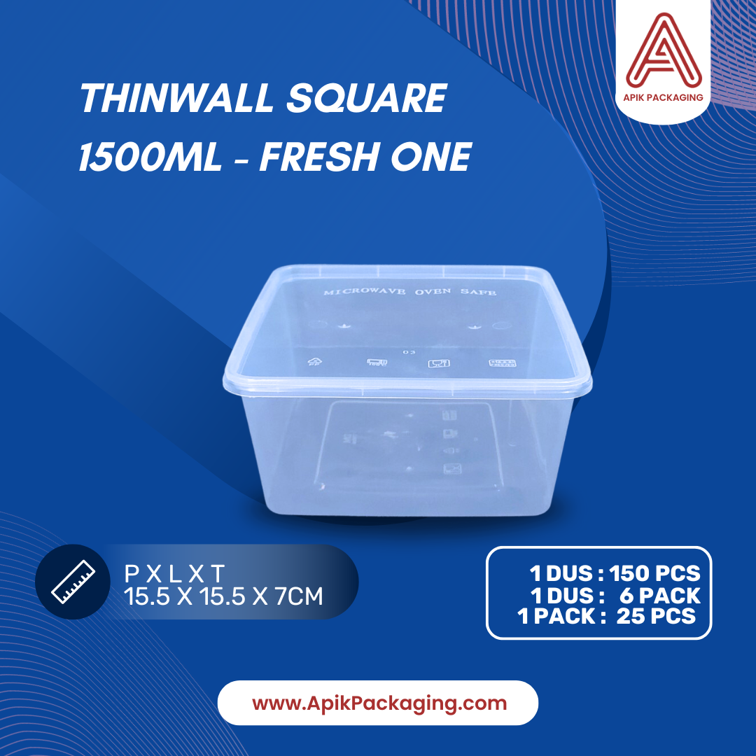 Thinwall Square Fresh One 350 ML, 1000 ML, 1500 ML, 2000 ML, 3000 ML