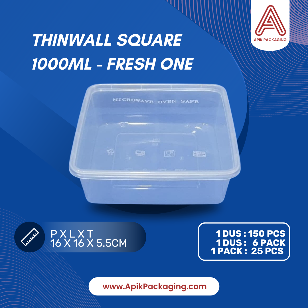 Thinwall Square Fresh One 350 ML, 1000 ML, 1500 ML, 2000 ML, 3000 ML