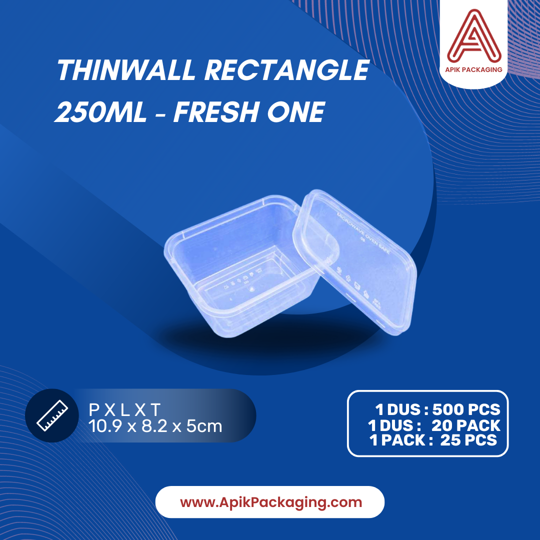 Thinwall Rectangle Fresh One 200 ML, 250 ML, 300 ML, 500 ML, 650 ML, 750 ML, 1000 ML