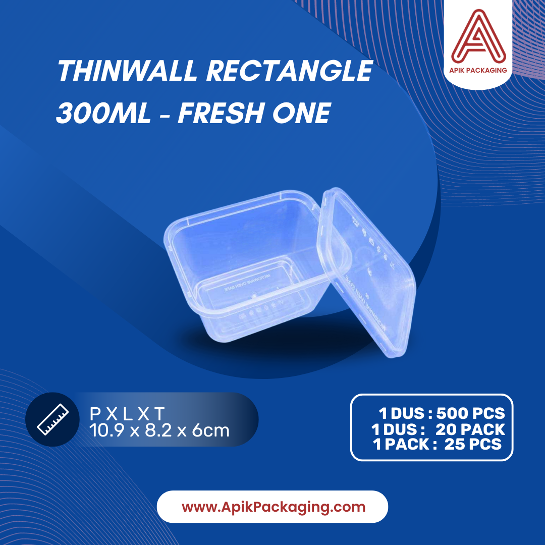 Thinwall Rectangle Fresh One 200 ML, 250 ML, 300 ML, 500 ML, 650 ML, 750 ML, 1000 ML