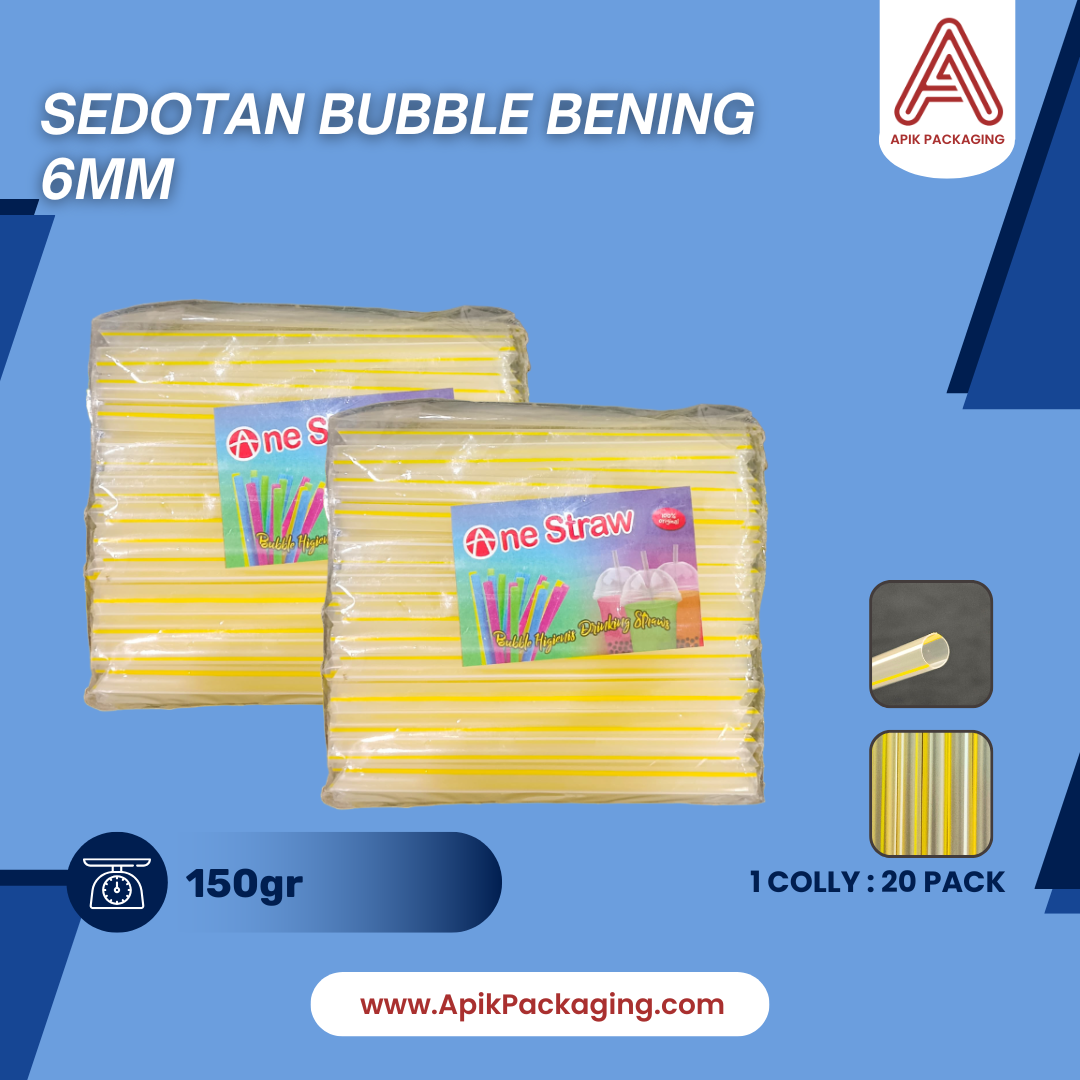 Sedotan Bubble Warna dan Bening 8 MM, 12 MM