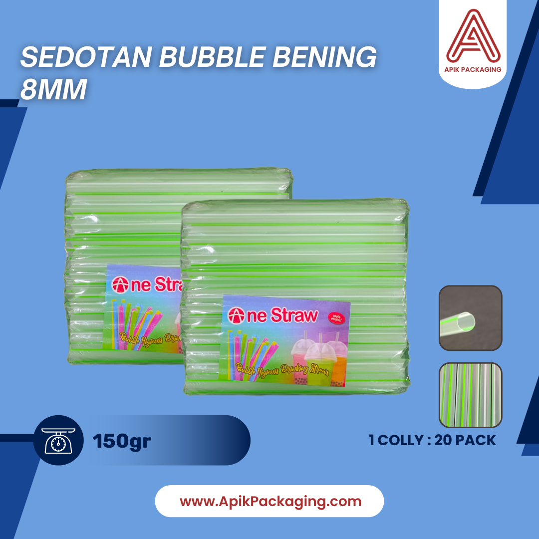 Sedotan Bubble Warna dan Bening 8 MM, 12 MM