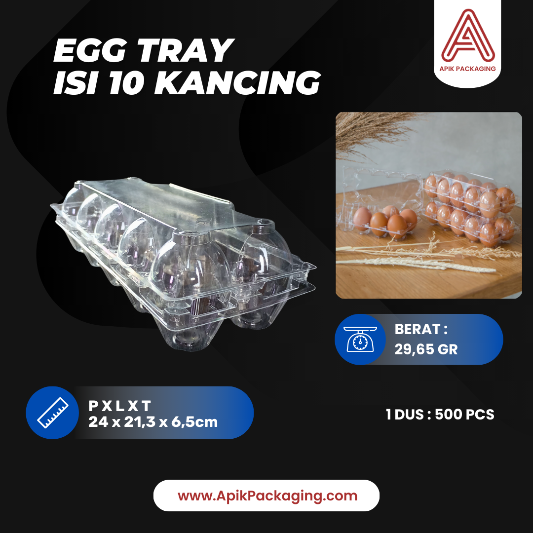 Egg Tray isi 10 Kancing