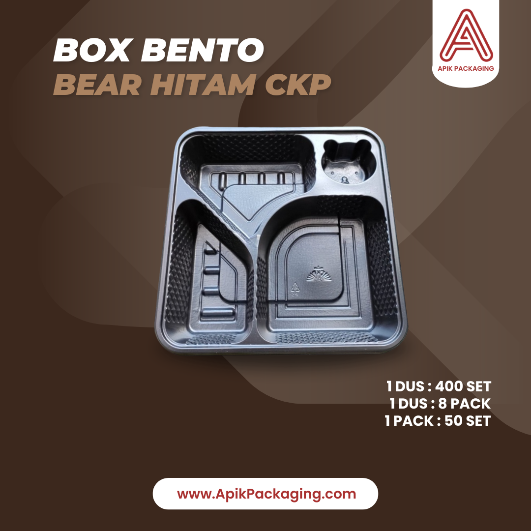 Box Bento Pet Bintang, Bear Hitam, CKP, Interpack, Pet Hitam Oripack, SG Alas dan Tutup Hitam, SG Alas dan Tutup Putih
