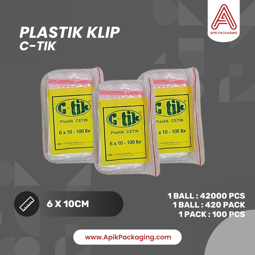 Plastik Klip C-Tik 5X8CM, 6X10CM, 7X10CM, 8X12CM, 8,7X13CM, 10X15CM, 12X20CM, 30X38CM, 3X5CM, 4X6CM