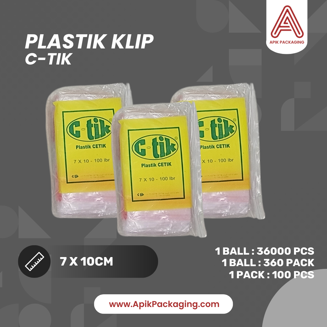 Plastik Klip C-Tik 5X8CM, 6X10CM, 7X10CM, 8X12CM, 8,7X13CM, 10X15CM, 12X20CM, 30X38CM, 3X5CM, 4X6CM
