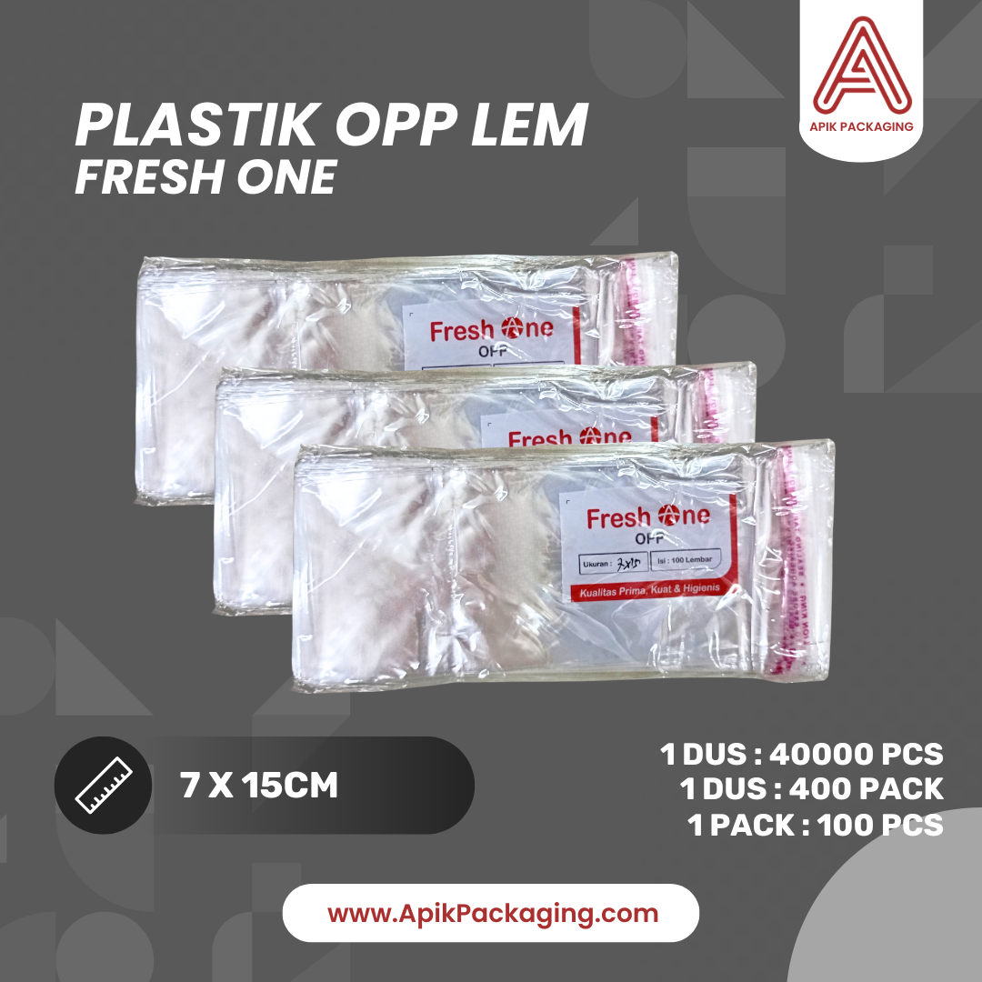 Plastik OPP Lem Fresh One 15X15CM, 16X24CM, 20X30CM, 7X15CM, 9X9CM, 10X10CM, 11X11CM, 12X12CM, 13X13CM, 14X14CM