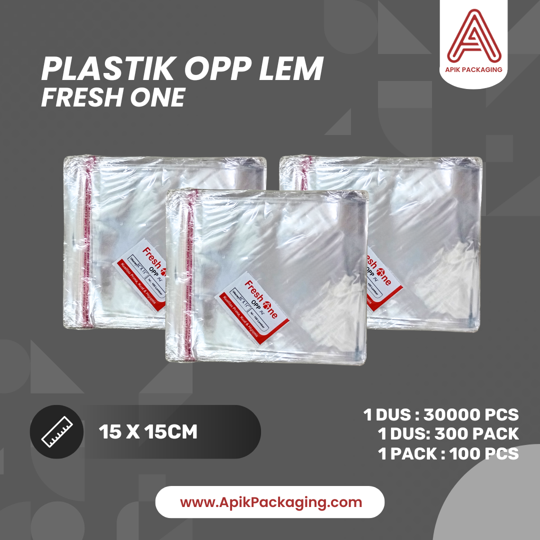 Plastik OPP Lem Fresh One 15X15CM, 16X24CM, 20X30CM, 7X15CM, 9X9CM, 10X10CM, 11X11CM, 12X12CM, 13X13CM, 14X14CM