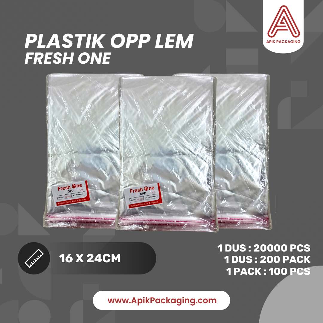 Plastik OPP Lem Fresh One 15X15CM, 16X24CM, 20X30CM, 7X15CM, 9X9CM, 10X10CM, 11X11CM, 12X12CM, 13X13CM, 14X14CM