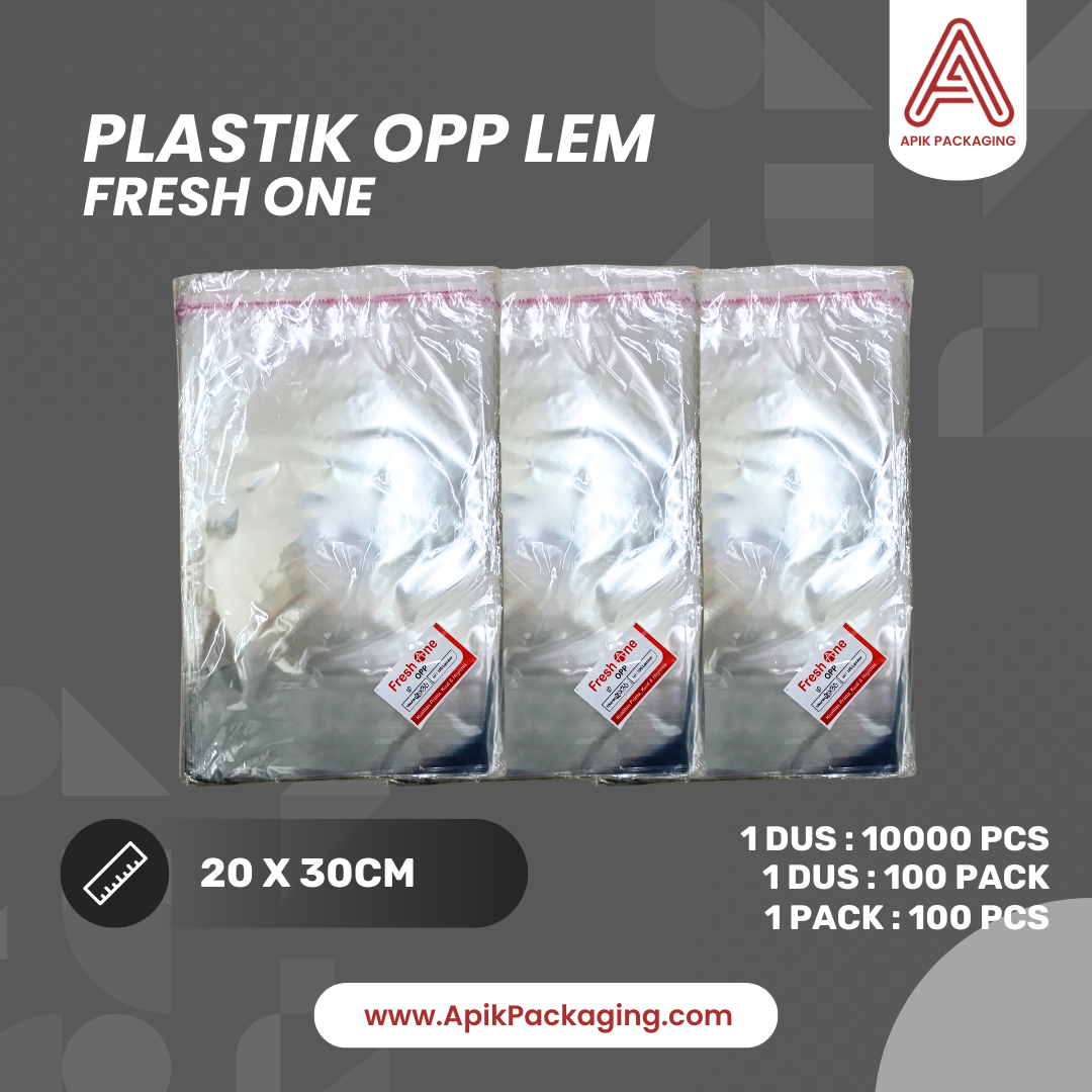 Plastik OPP Lem Fresh One 15X15CM, 16X24CM, 20X30CM, 7X15CM, 9X9CM, 10X10CM, 11X11CM, 12X12CM, 13X13CM, 14X14CM