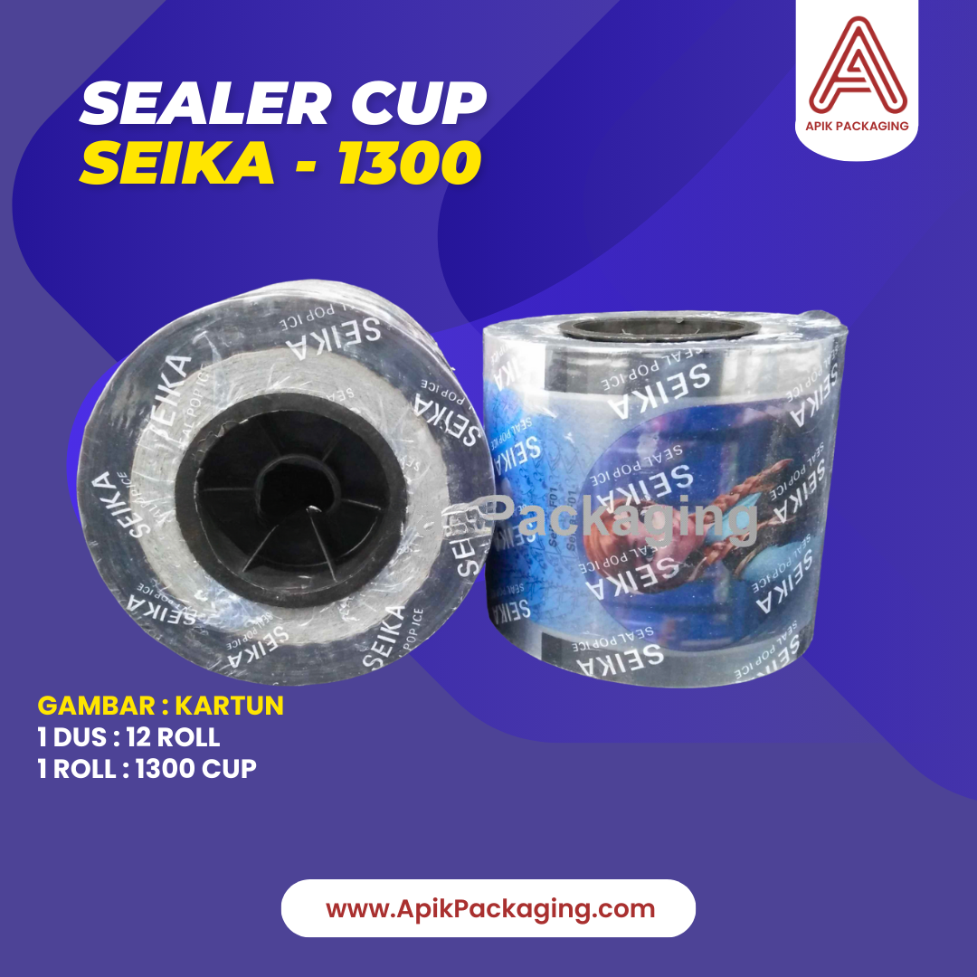 Sealer Cup Seika - 1300 Variasi Kartun, Buah, Daun Teh, Polos