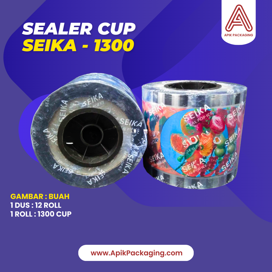 Sealer Cup Seika - 1300 Variasi Kartun, Buah, Daun Teh, Polos