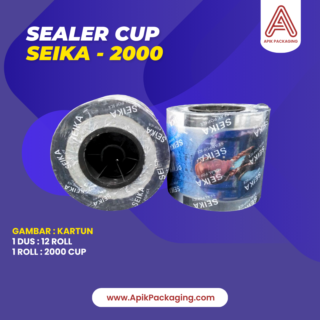 Sealer Cup Seika - 2000 Variasi Kartun, Buah, Polos