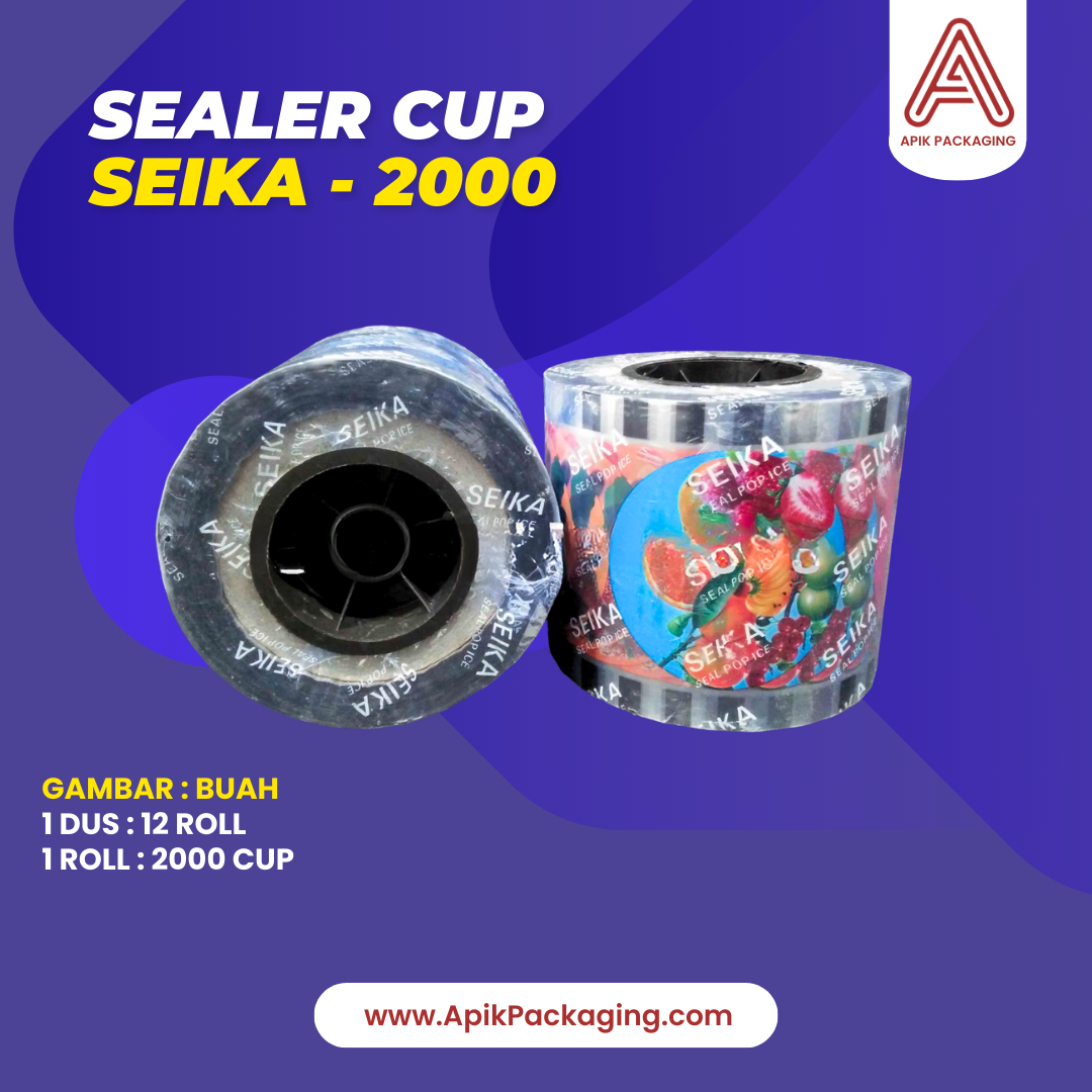 Sealer Cup Seika - 2000 Variasi Kartun, Buah, Polos