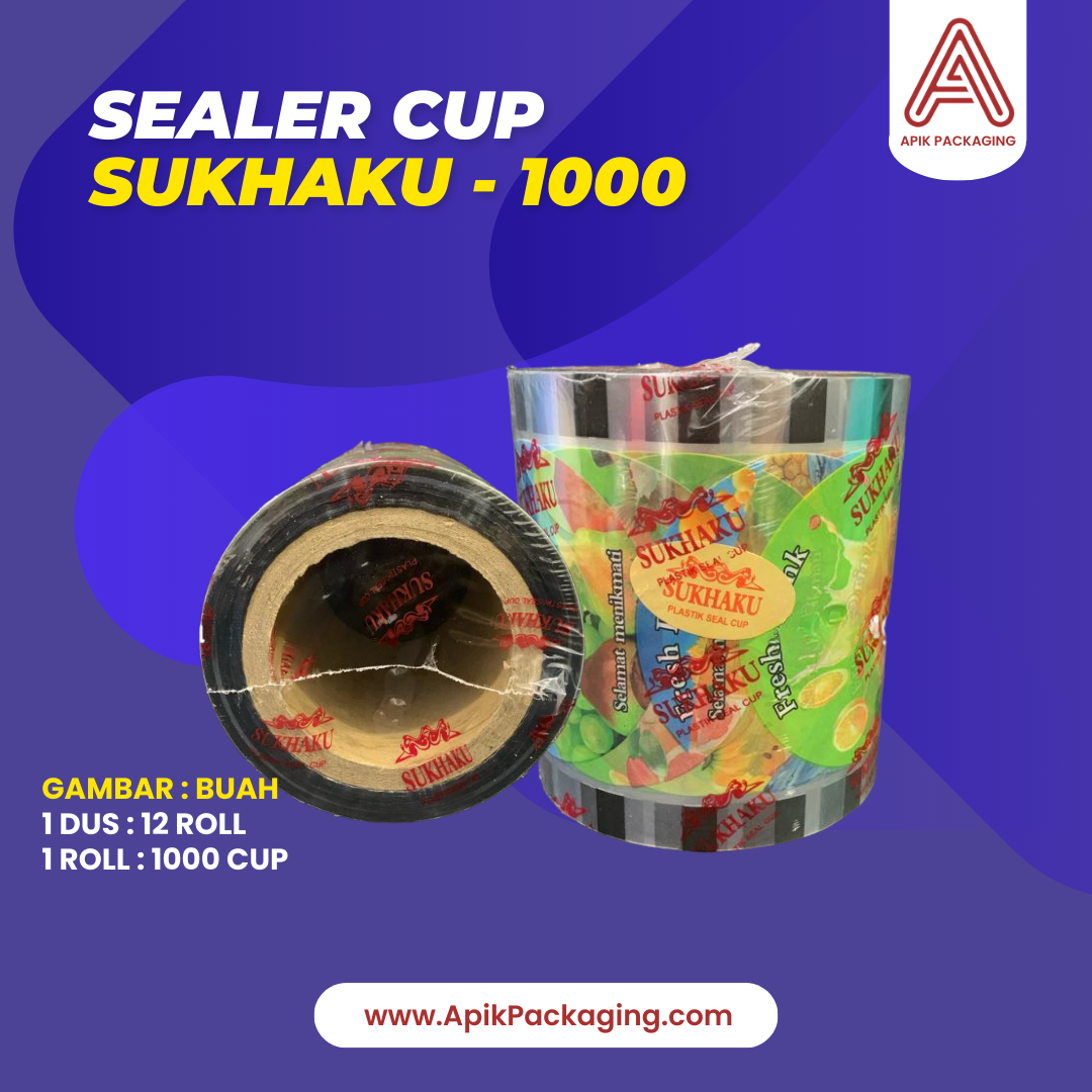 Sealer Cup Sukhaku - 1000 Variasi Buah, Kartun, Polos