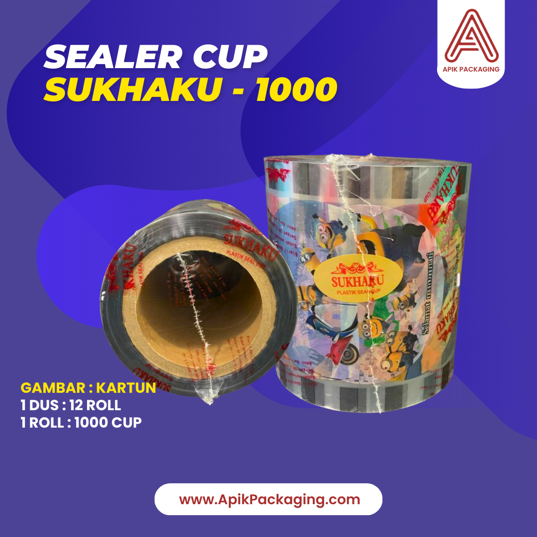 Sealer Cup Sukhaku - 1000 Variasi Buah, Kartun, Polos