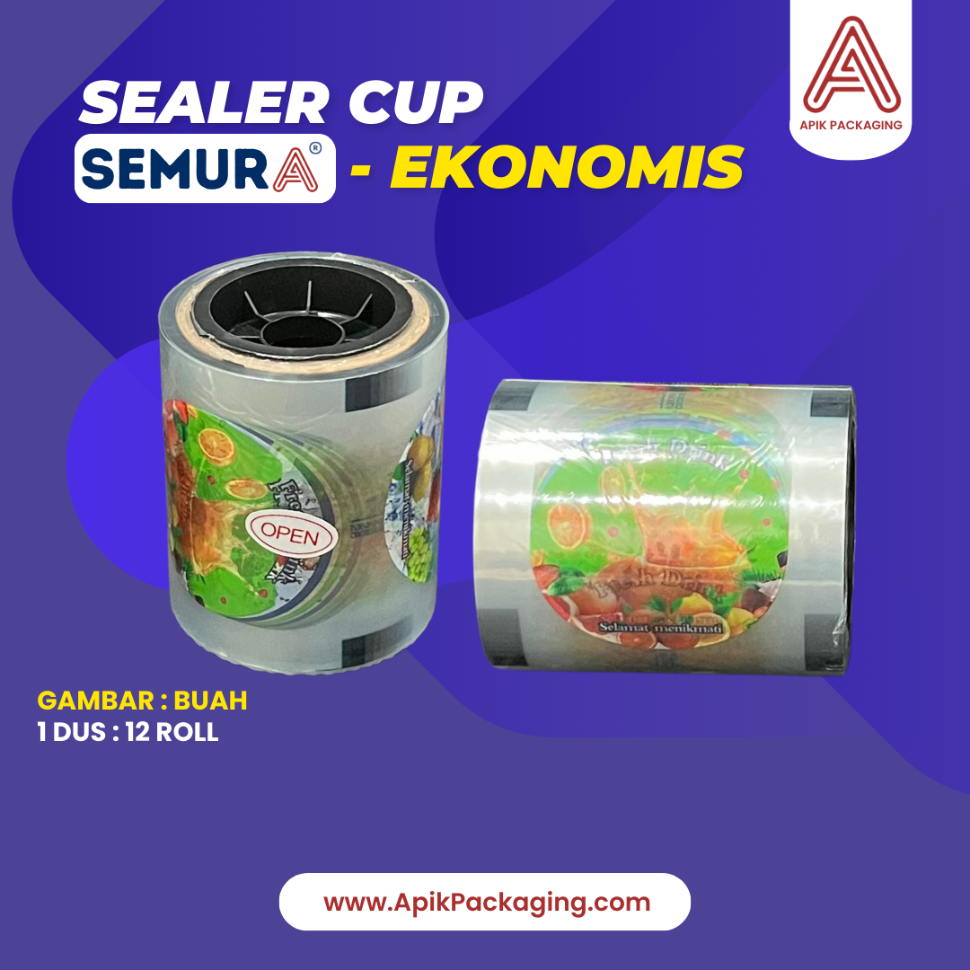 Sealer Cup Semura Ekonomis Variasi Polos, Buah, Kartun, Drink