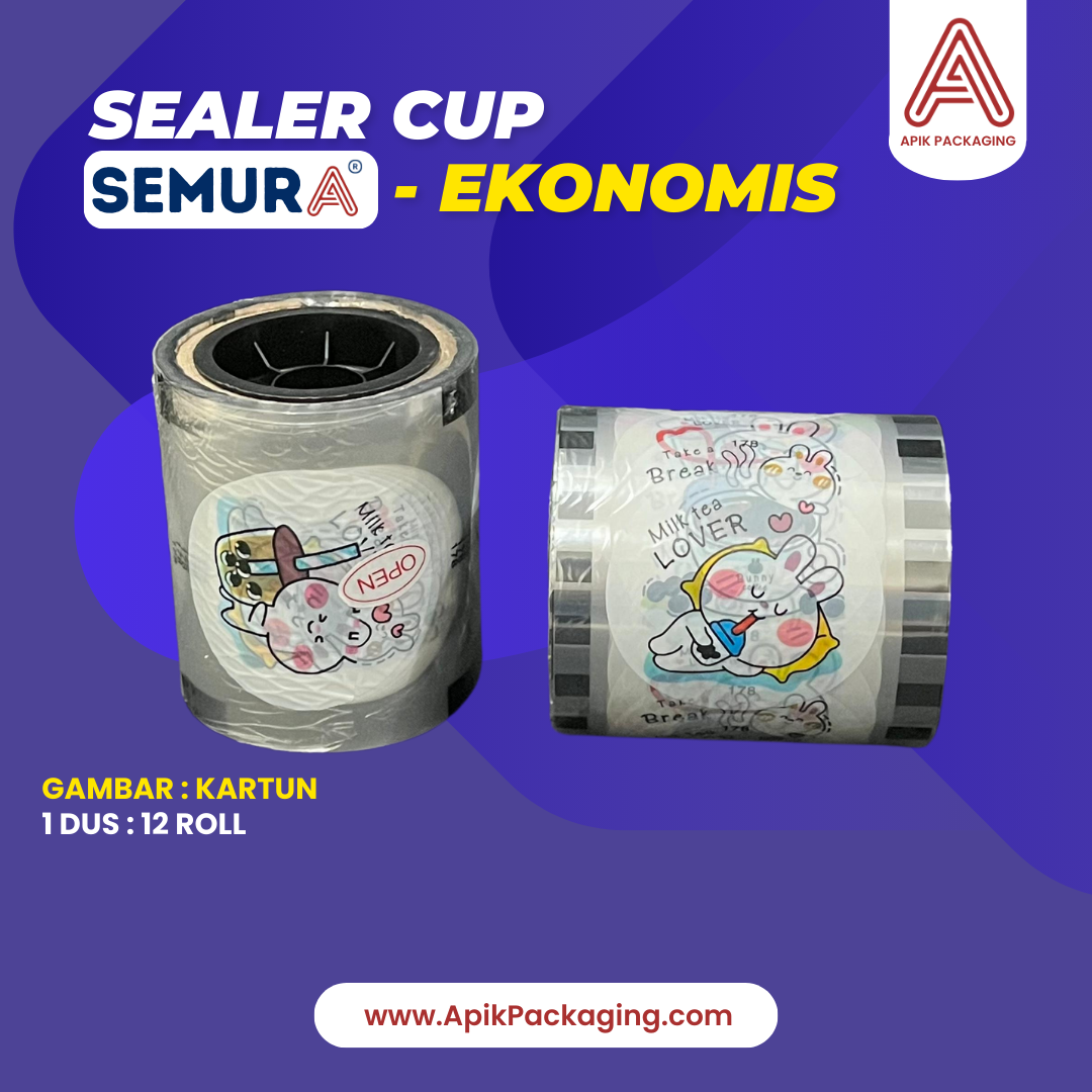 Sealer Cup Semura Ekonomis Variasi Polos, Buah, Kartun, Drink