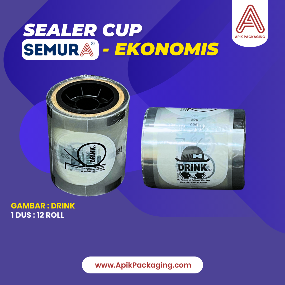 Sealer Cup Semura Ekonomis Variasi Polos, Buah, Kartun, Drink