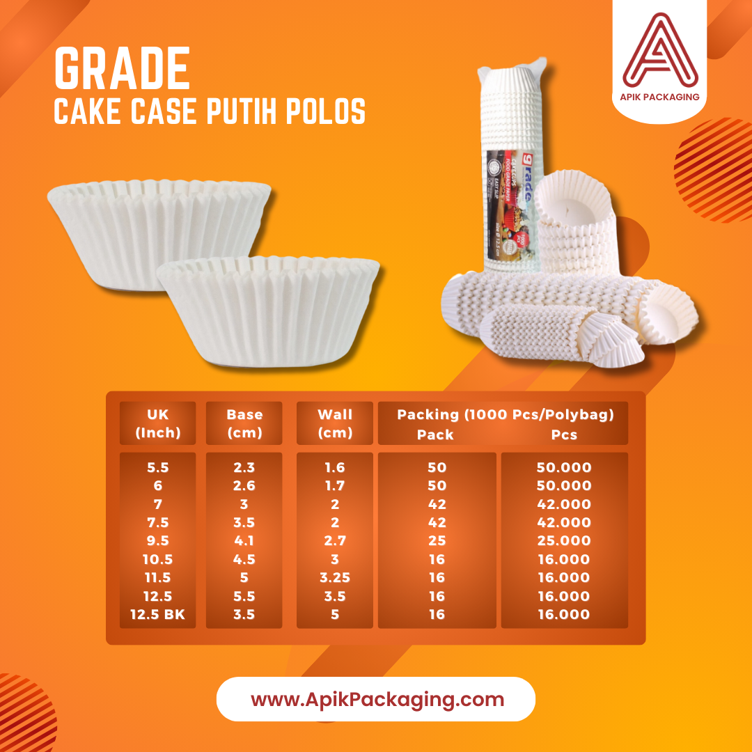 Grade Cake Case Putih Polos