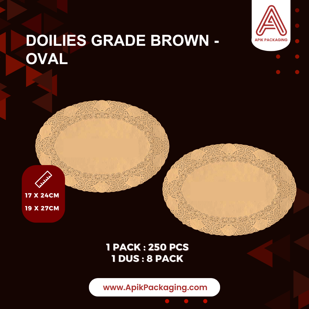 Doilies Grade Brown dan White - Oval