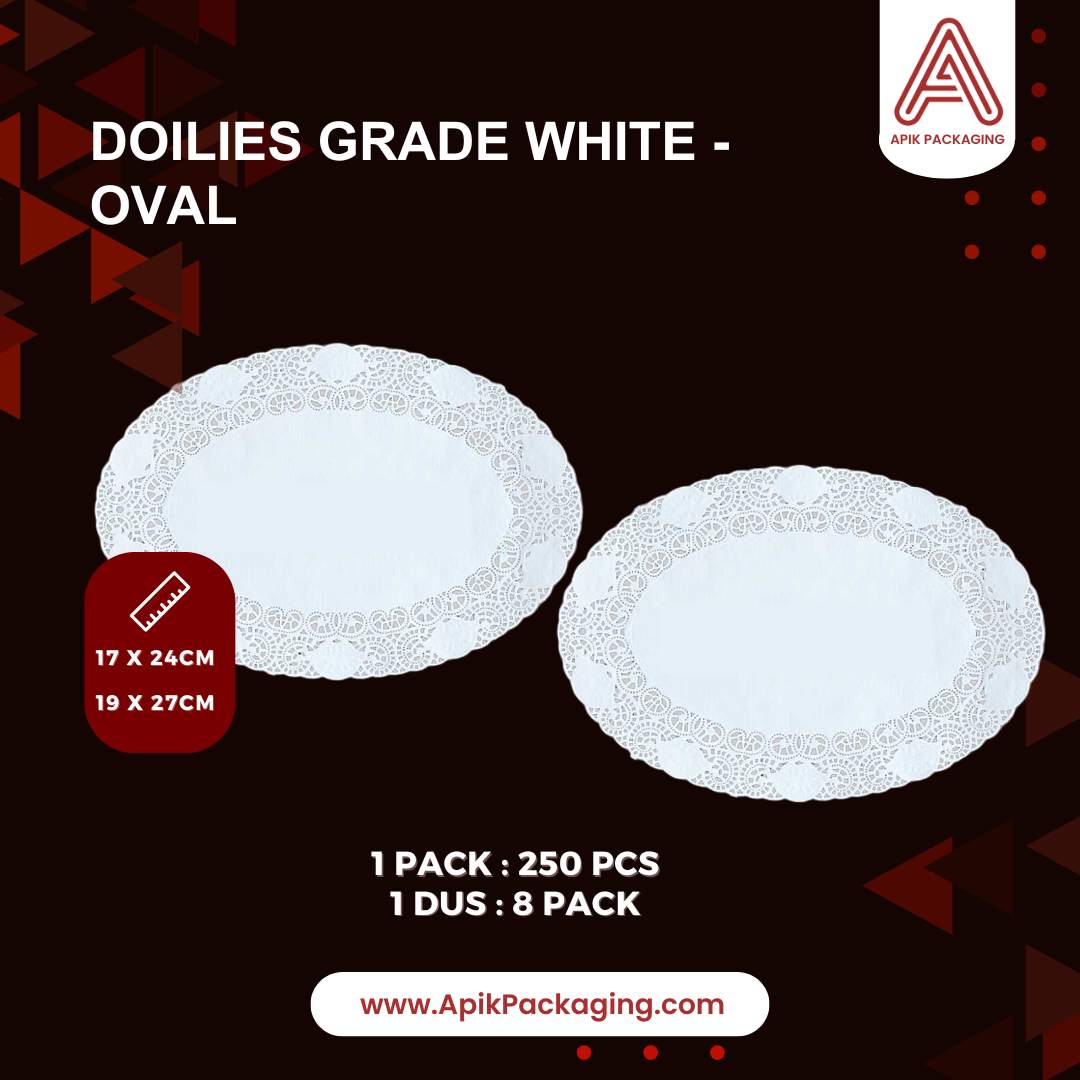 Doilies Grade Brown dan White - Oval