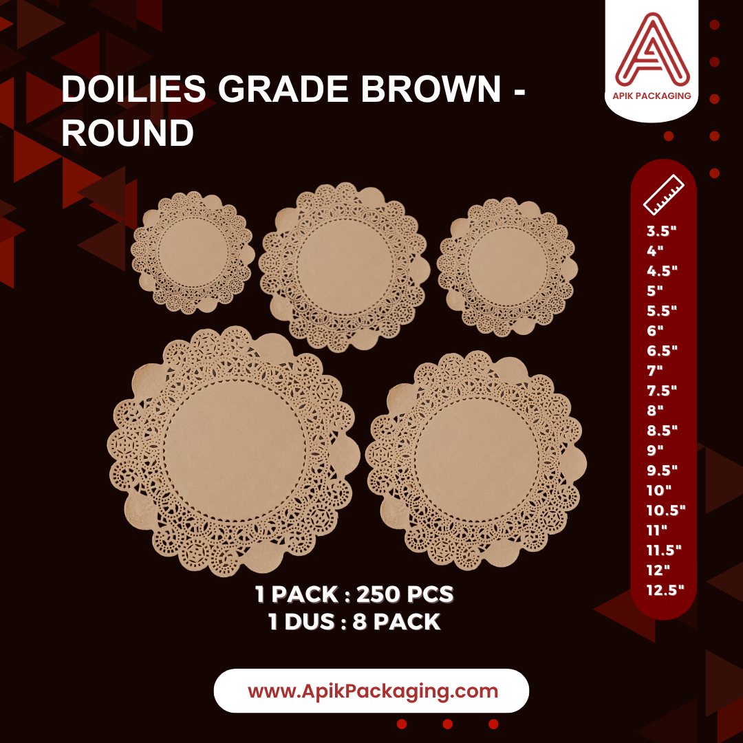 Doilies Grade Brown dan White - Round