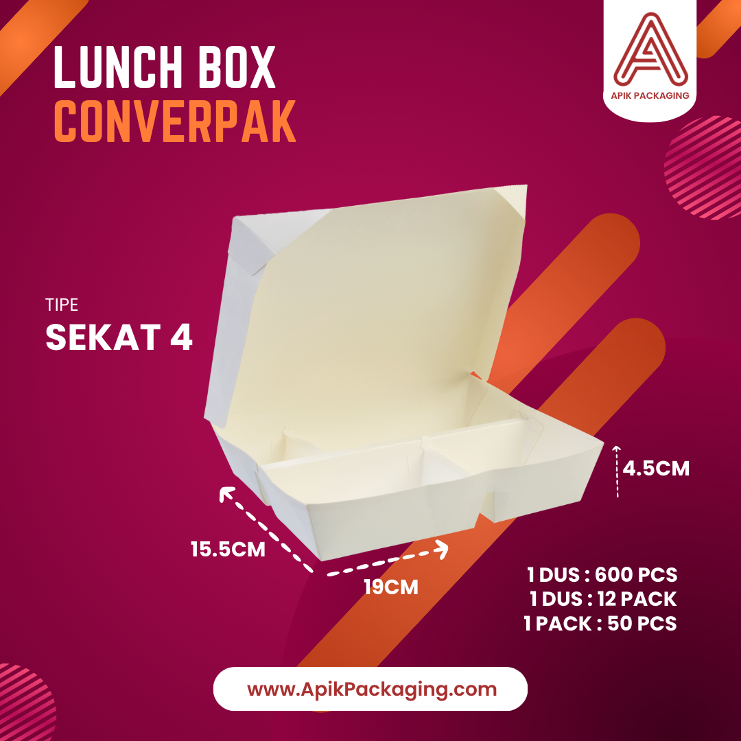 Lunch Box Converpak Sekat 3, Sekat 4, Small, Medium, Large, Extra Large, XLN