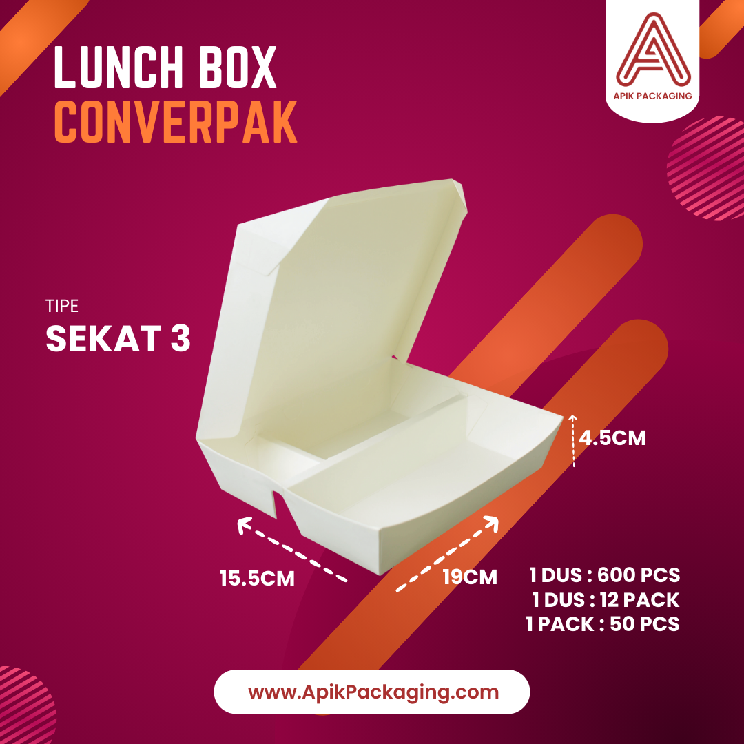 Lunch Box Converpak Sekat 3, Sekat 4, Small, Medium, Large, Extra Large, XLN
