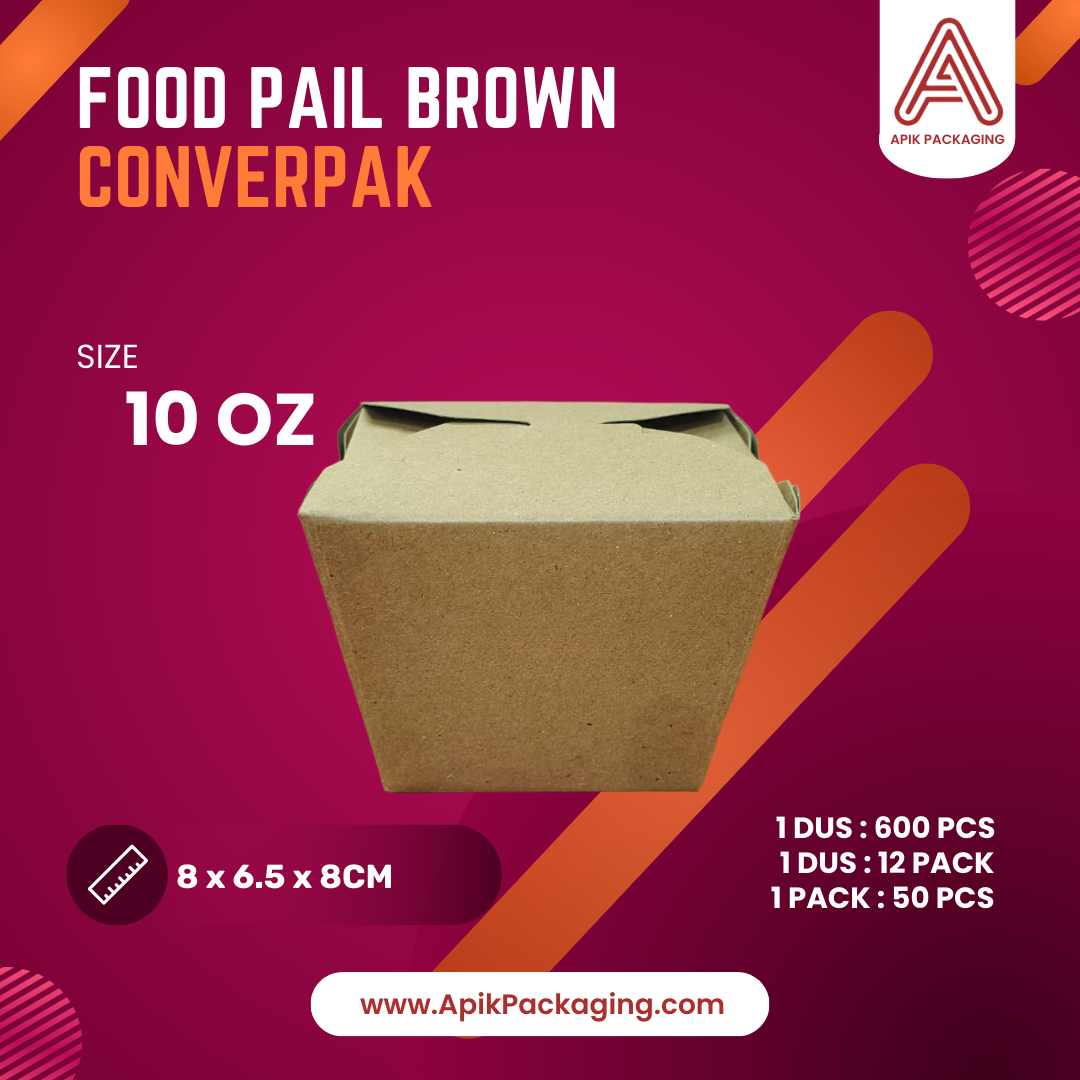 Food Pail Brown CONVERPACK 10 OZ, 12 OZ, 16 OZ