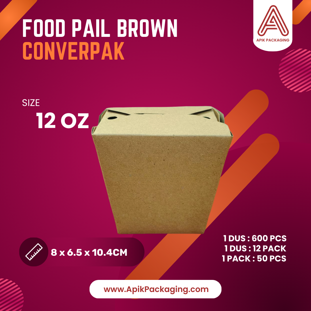 Food Pail Brown CONVERPACK 10 OZ, 12 OZ, 16 OZ
