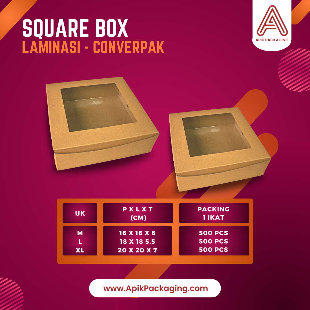Square Box Laminasi CONVERPACK M, L, XL