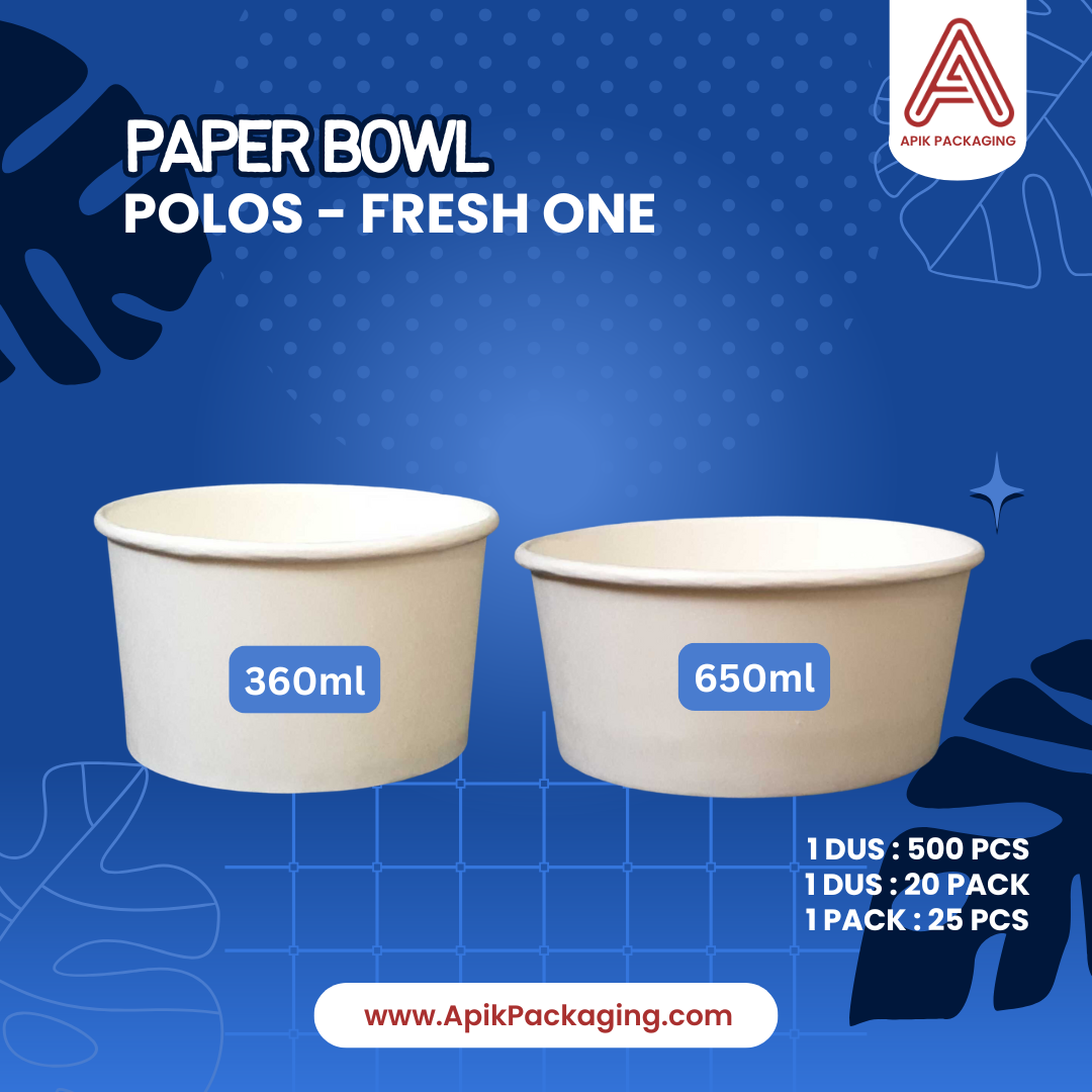 Paper Bowl Polos - Fresh One 360 ML dan 650 ML