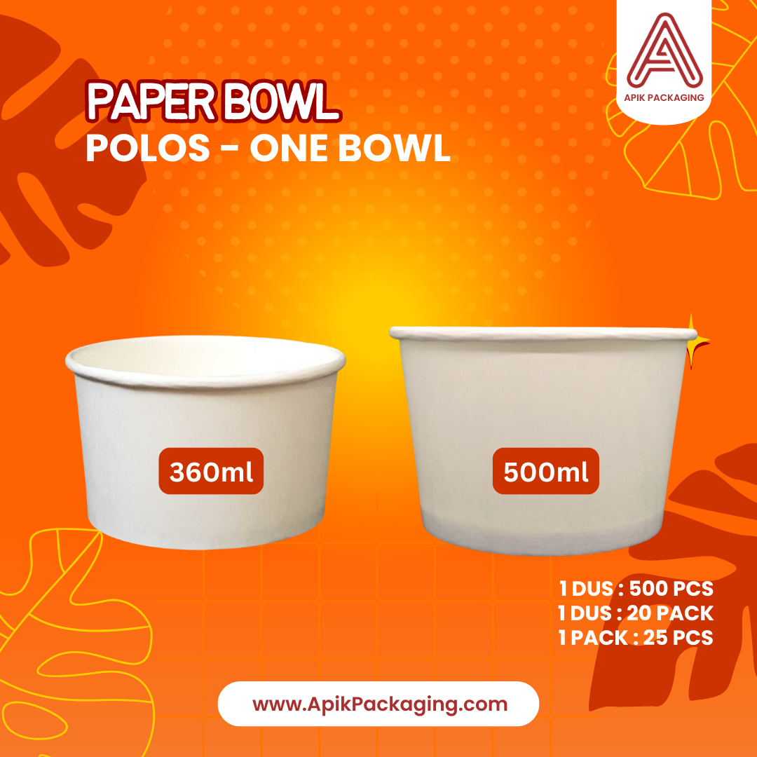 Paper Bowl Polos - One Bowl 360 ML, 500 ML, 650 ML, 800 ML