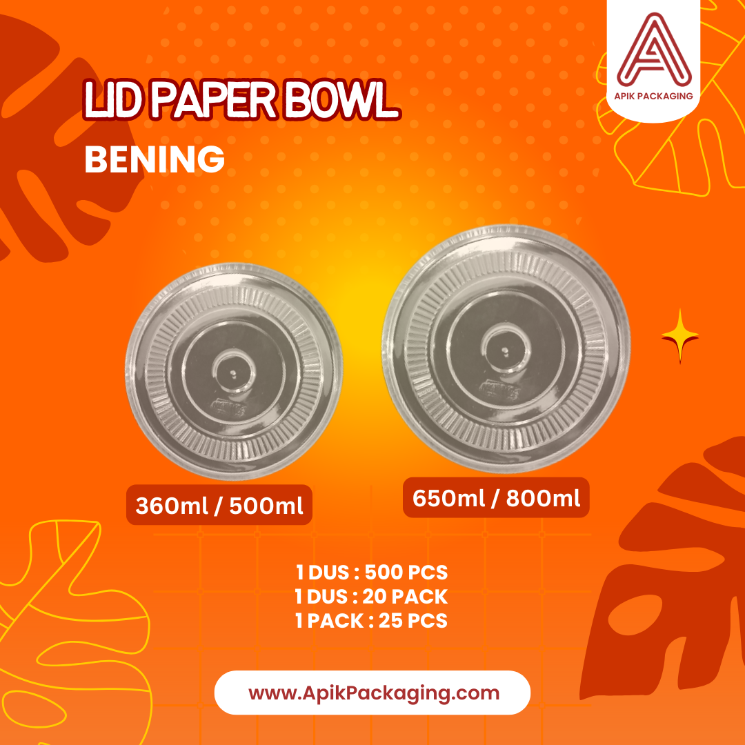 LID Paper Bowl Bening / Tutup Mangkuk Kertas 360 ML, 500 ML, 650 ML, 800 ML