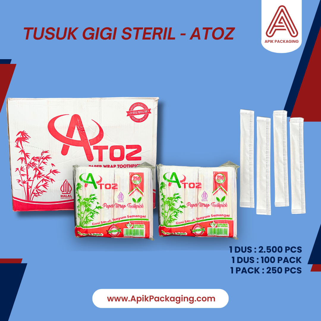 Tusuk Gigi Steril, Sumpit Bambu + Tusuk Gigi ATOZ