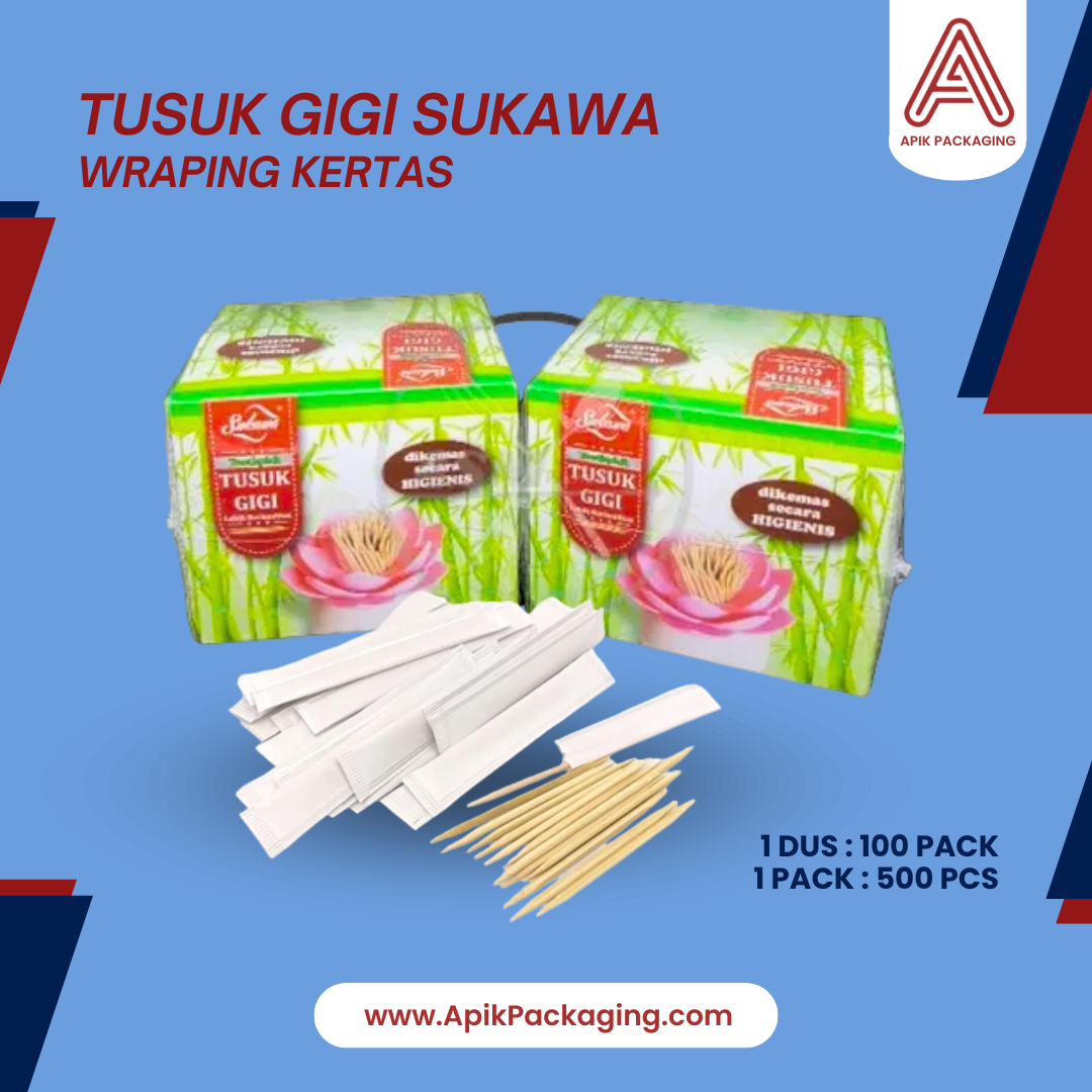 Tusuk Gigi Wraping Kertas, Sumpit Bambu SUKAWA