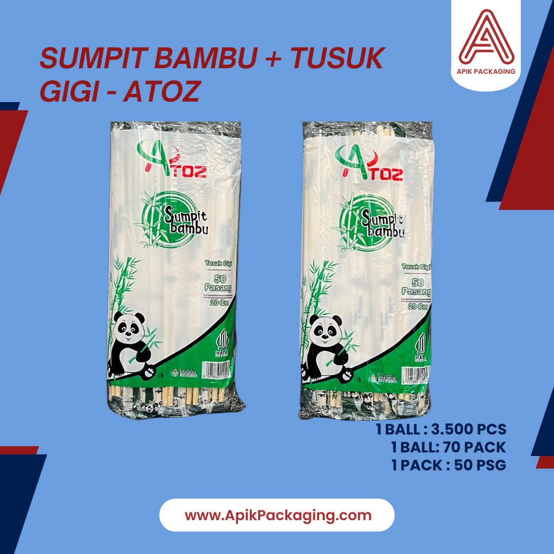 Tusuk Gigi Steril, Sumpit Bambu + Tusuk Gigi ATOZ