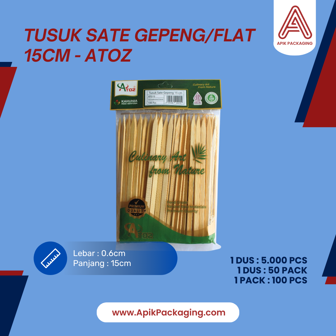 Tusuk Sate/Pentol/Cilok Berbagai Jenis 11cm, 15cm, 16cm, 18cm, 20cm, 21cm, 22cm, 25cm, 30cm, 250gram, 500gram ATOZ