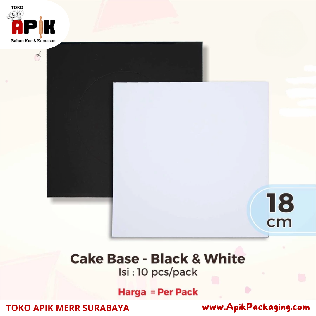 Cake Base - Black & White 18 CM