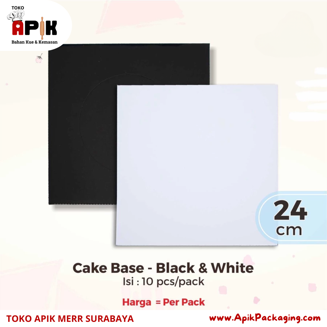 Cake Base - Black & White 24 CM